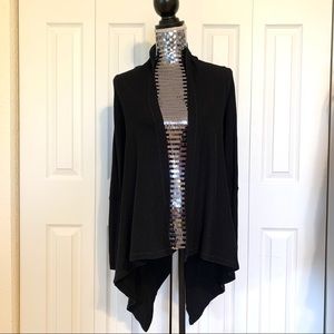 Splendid Thermal Drape Front Black Cardigan XS S
